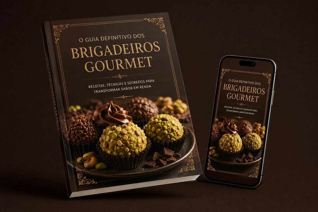 Guia Brigaderia Lucrativa exibido no livro e no celular